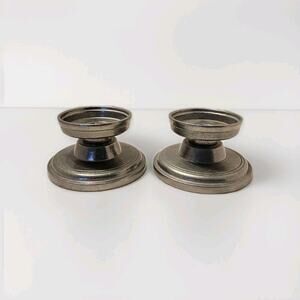 Wilton Fitted Pedestal Stand Candle Holders Aluminum Alloy Set Of 2 VTG